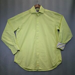 Thomas Dean Men's Green Long Sleeve Flip Cuff Button Up Shirt Size Medium